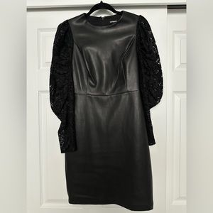 Express, black midi dress.